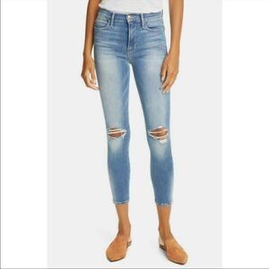 Frame Le Skinny De Jeanne Distressed Jeans Sz 25